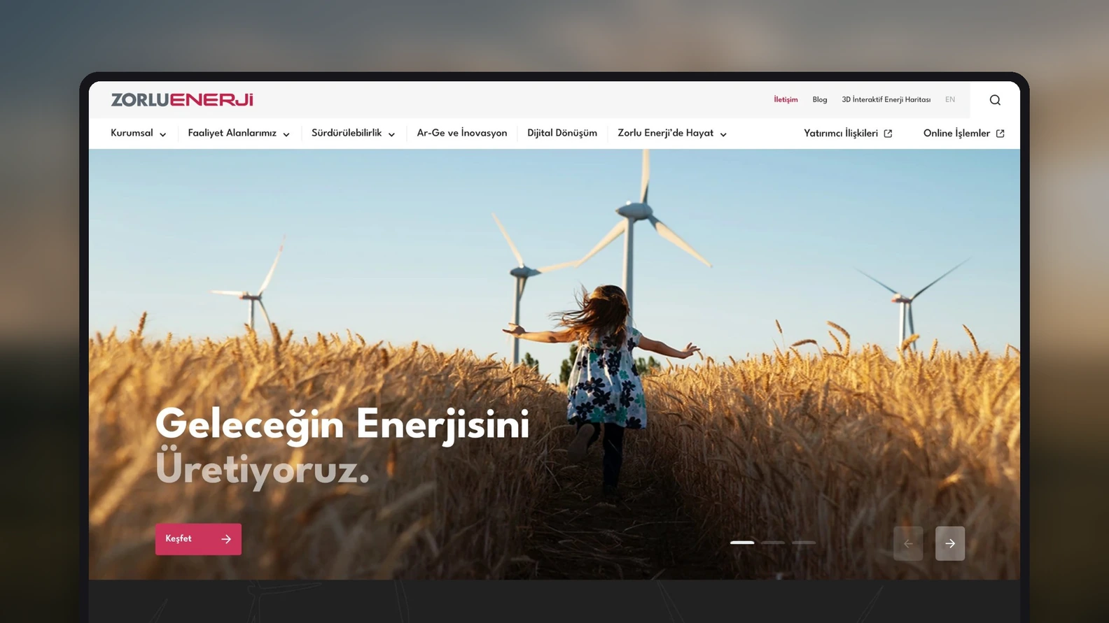 Zorlu Enerji Kurumsal Web Sitesi